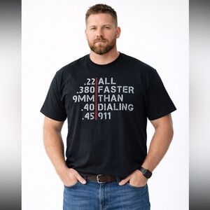 Port & Company Fan Favorite Black Graphic T-Shirt – Size XL